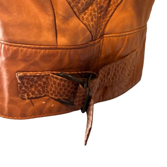 Vintage Gino di Giorgio Brown 1980s Bomber Brown Leather Jacket - Medium - Picture 8 of 11